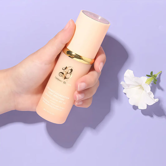 Bio Mimic Foundation Light Spectrum by Forever Bloom; Hydrating, Anti-Aging, Concealing, Evening skin tone, Protecting from Sun with SPF50; Lifestyle Lightweight Foundation for Gym, Sports, Dancing